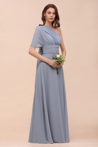 Classy A-Line Wide Straps Floor-length Chiffon Bridesmaid Dresses With Ruched_15