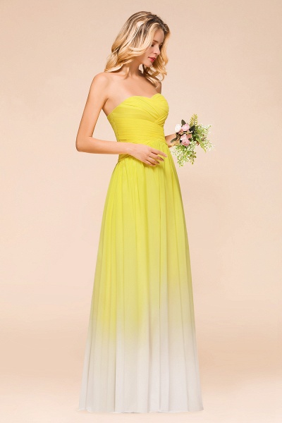 Pretty Strapless Backless A-line Floor-length Chiffon Ruched Bridesmaid Dress_7