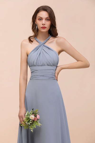 Classy A-Line Wide Straps Floor-length Chiffon Bridesmaid Dresses With Ruched_16