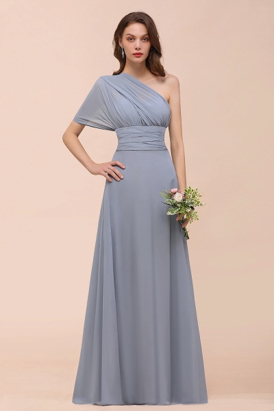 Classy A-Line Wide Straps Floor-length Chiffon Bridesmaid Dresses With Ruched_11