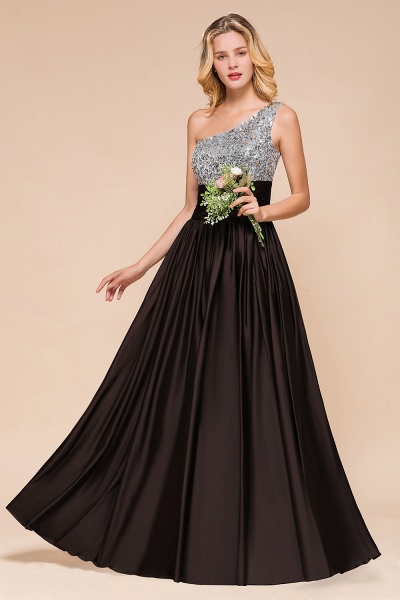 Gorgeous One Shoulder A-line Ruched Chiffon Bridesmaid Dress With Sequins_4