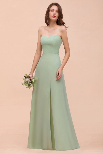 Long A-Line Sweetheart Chiffon Bridesmaid Dress with Slit_6