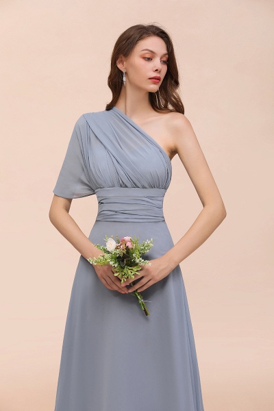 Classy A-Line Wide Straps Floor-length Chiffon Bridesmaid Dresses With Ruched_12