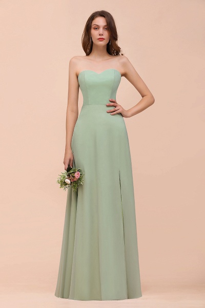 Long A-Line Sweetheart Chiffon Bridesmaid Dress with Slit_1