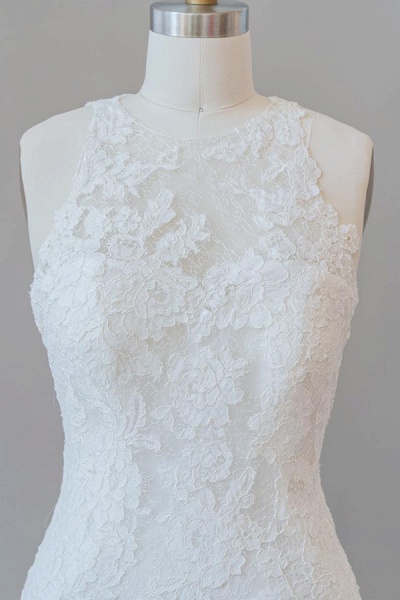 Awesome Illusion Lace Mermaid Wedding Dress-Boho Wedding Dress | Cocosbride