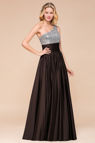 Gorgeous One Shoulder A-line Ruched Chiffon Bridesmaid Dress With Sequins_8