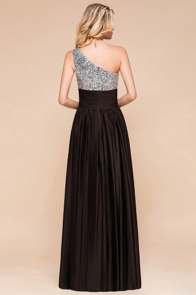 Gorgeous One Shoulder A-line Ruched Chiffon Bridesmaid Dress With Sequins_3