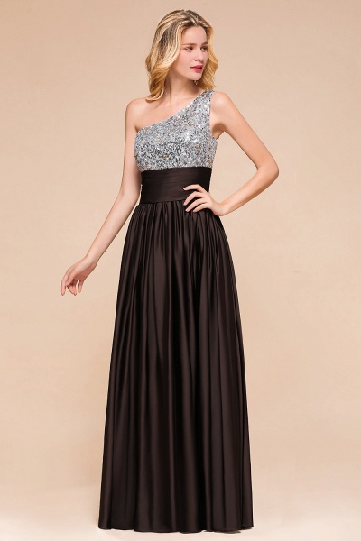 Gorgeous One Shoulder A-line Ruched Chiffon Bridesmaid Dress With Sequins_9