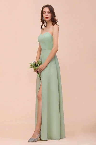 Long A-Line Sweetheart Chiffon Bridesmaid Dress with Slit_7