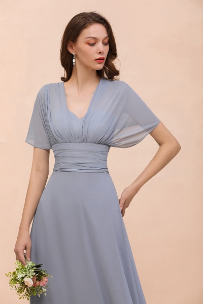 Classy A-Line Wide Straps Floor-length Chiffon Bridesmaid Dresses With Ruched_9