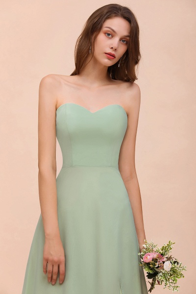 Long A-Line Sweetheart Chiffon Bridesmaid Dress with Slit_9