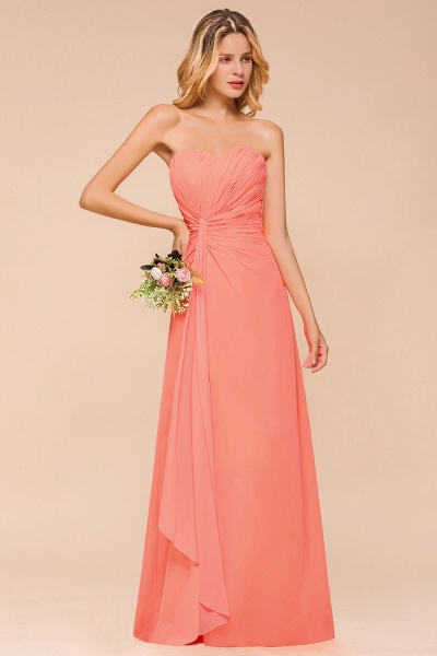 Beautiful Strapless Backless A-line Floor-length Chiffon Bridesmaid Dress With Ruched_8