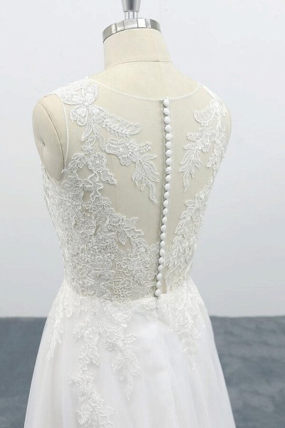 Elegant Appliques Tulle A-line Wedding Dress_7