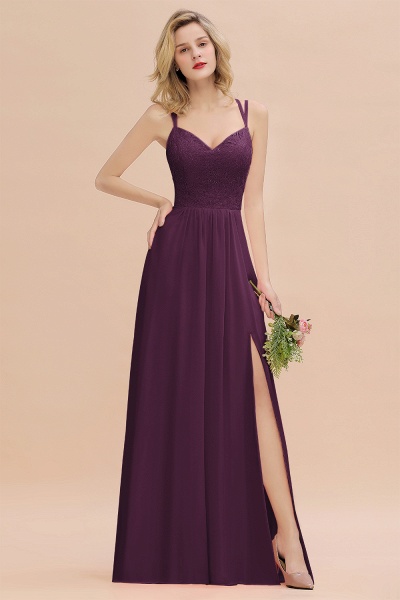 Beautiful A-Line Chiffon Spaghetti Straps Sweetheart Floor-length Split Bridesmaid Dress_20