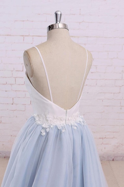 Chic Spaghetti Strap Organza A-line Wedding Dress_6