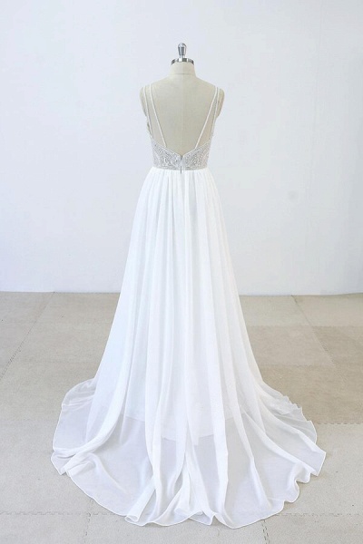 Elegant Beading Chiffon A-line Wedding Dress_3