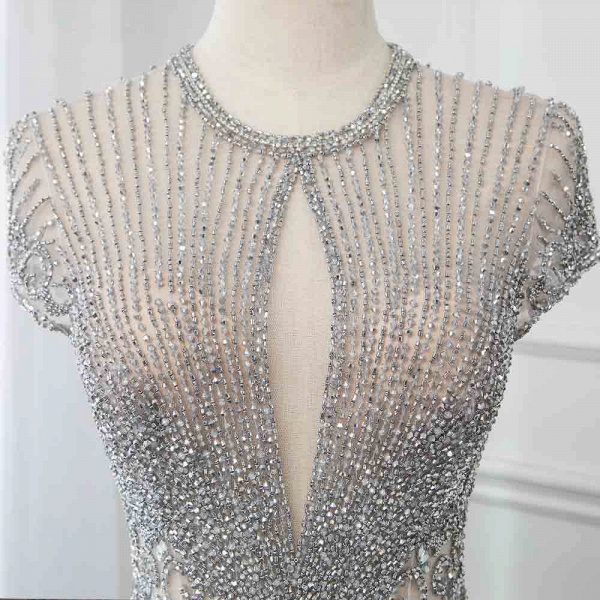 Wonderful Long Mermaid Jewel Satin Beads Prom Dress_35