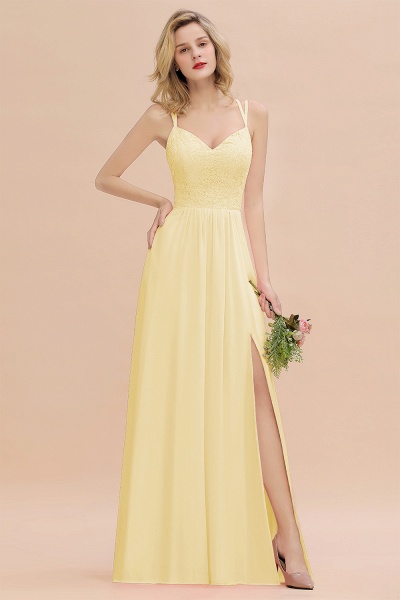 Beautiful A-Line Chiffon Spaghetti Straps Sweetheart Floor-length Split Bridesmaid Dress_18