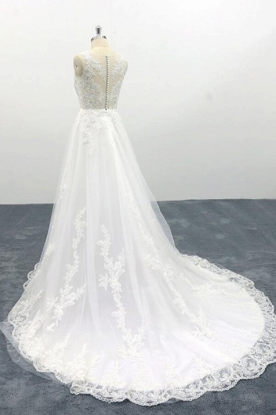 Elegant Appliques Tulle A-line Wedding Dress_5