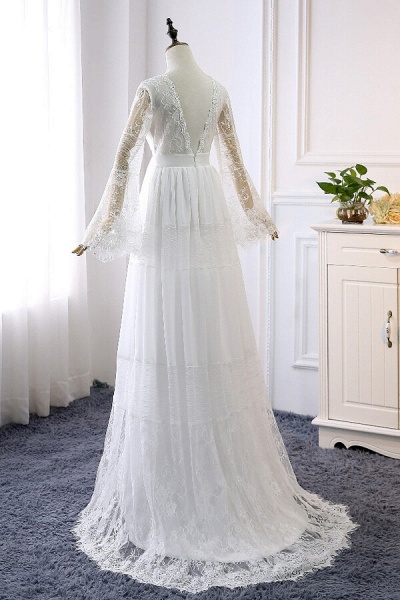 Empire waist wedding dress with sales long sleeves