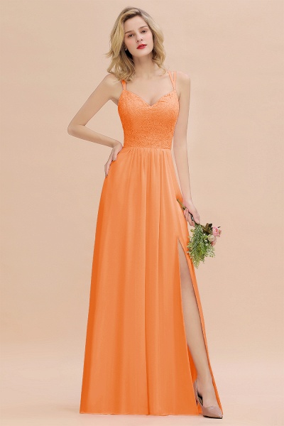 Beautiful A-Line Chiffon Spaghetti Straps Sweetheart Floor-length Split Bridesmaid Dress_15