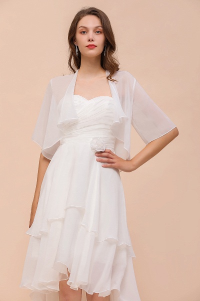 BM1061 White Short Sleeves Chiffon Special Occasions Wraps_2