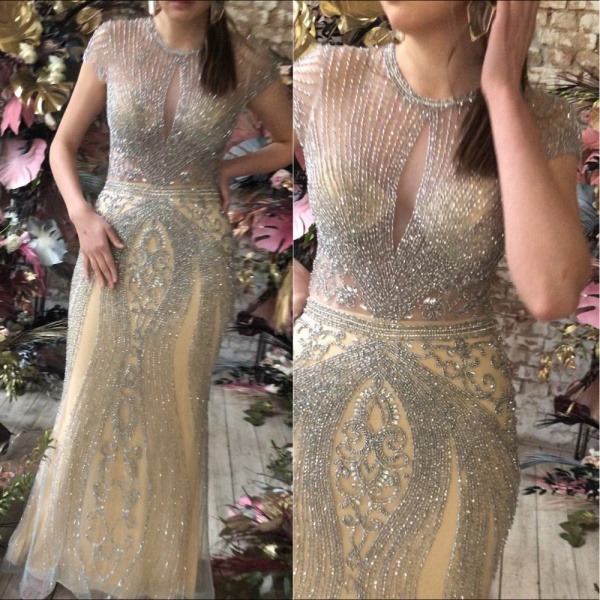 Meerjungfrau Quaste Luxus Halfter Strass Abendkleid_14