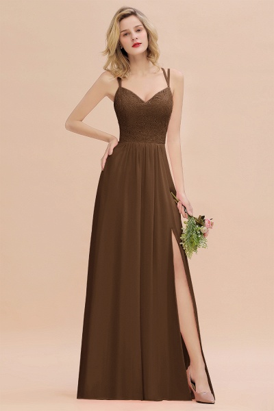 Beautiful A-Line Chiffon Spaghetti Straps Sweetheart Floor-length Split Bridesmaid Dress_12