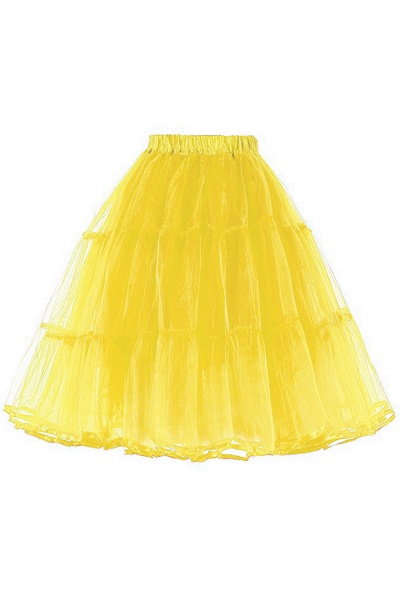 Gelber, geschwollener Petticoat mit Schichten