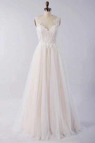 Awesome Appliques Tulle A-line Wedding Dress_1