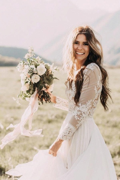 Long Sleeve Lace Wedding Dresses-Boho Wedding Dress | Cocosbride