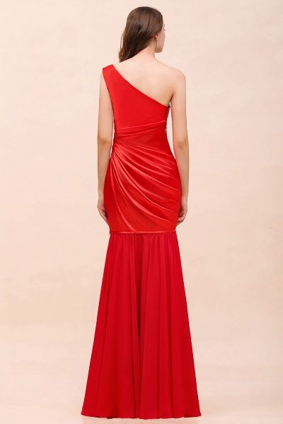 Chic Long One Shoulder Beading Ruffle Bridesmaid Dress with Detachable Skirt_5