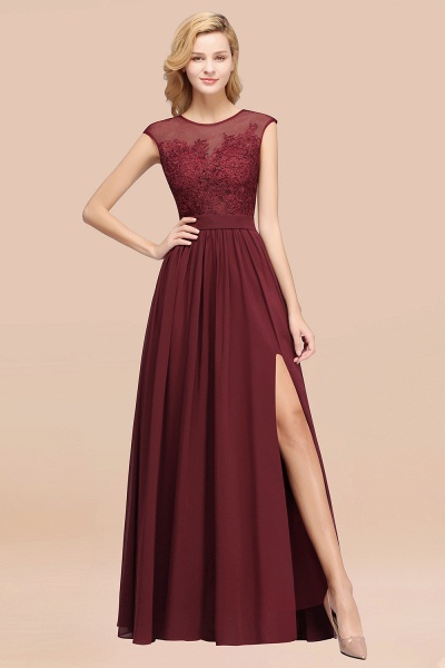 A-line Chiffon Lace Jewel Sleeveless Floor-Length Bridesmaid Dresses with Appliques_52
