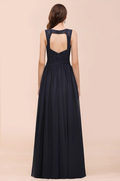 Elegant V-neck Wide Straps A-line Floor-length Chiffon Bridesmaid Dress With Ruched_3
