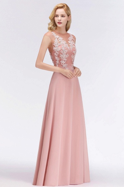 Lace Appliques Beads Cap Sleeve A-line Evening Prom Dress_5