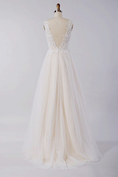 Awesome Appliques Tulle A-line Wedding Dress_3