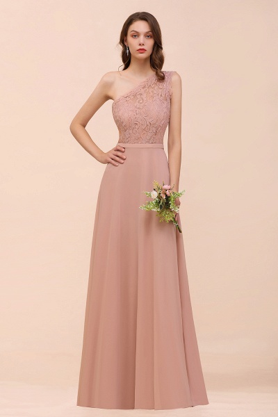 Classy One Shoulder Appliques Lace Floor-length A-Line Chiffon Bridesmaid Dress_6