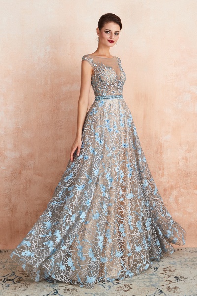 Beautiful Jewel Lace A-line Prom Dress_5