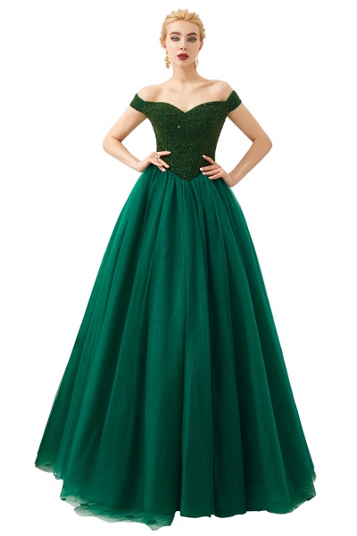 Glorious Off-the-shoulder Tulle A-line Prom Dress_4