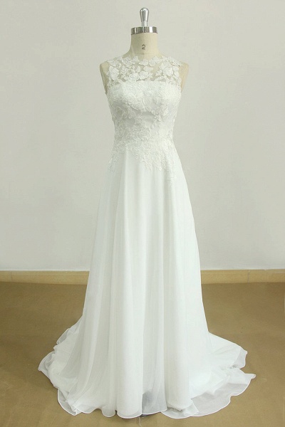 Graceful Appiques Chiffon A-line Wedding Dress_1