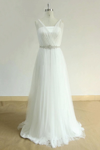 Amazing Long Sleeve Rulle Tulle A-line Wedding Dress_1
