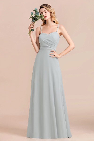 Spaghetti Straps Sweetheart A-Line Wedding Guest Dress Chiffon Bridesmaid Dress_1