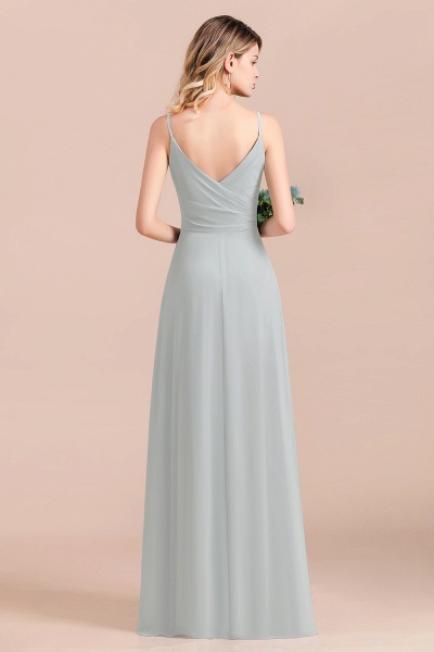 Spaghetti Straps Sweetheart A-Line Wedding Guest Dress Chiffon Bridesmaid Dress_4