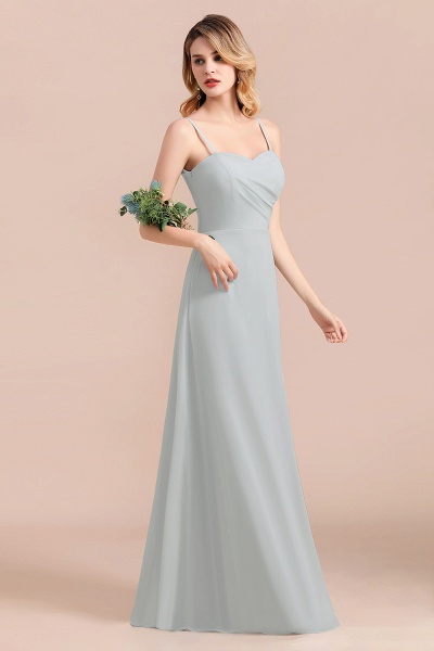 Spaghetti Straps Sweetheart A-Line Wedding Guest Dress Chiffon Bridesmaid Dress_7