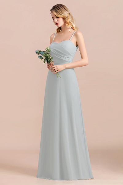 Spaghetti Straps Sweetheart A-Line Wedding Guest Dress Chiffon Bridesmaid Dress_8