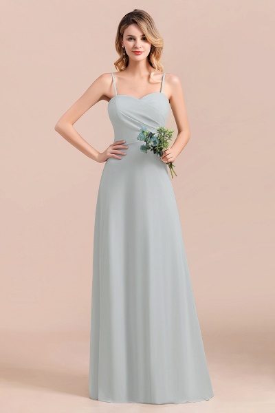 Spaghetti Straps Sweetheart A-Line Wedding Guest Dress Chiffon Bridesmaid Dress_6