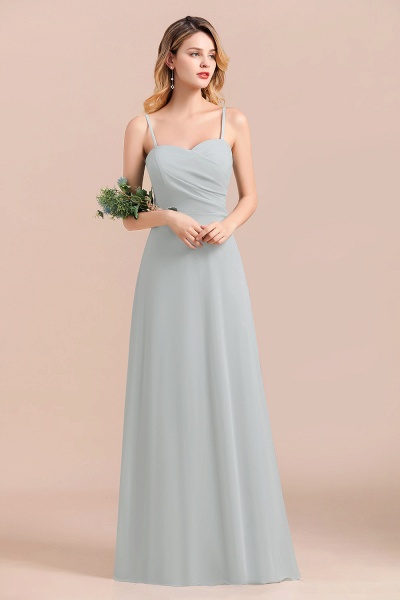 Spaghetti Straps Sweetheart A-Line Wedding Guest Dress Chiffon Bridesmaid Dress_5