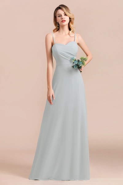 Spaghetti Straps Sweetheart A-Line Wedding Guest Dress Chiffon Bridesmaid Dress_9