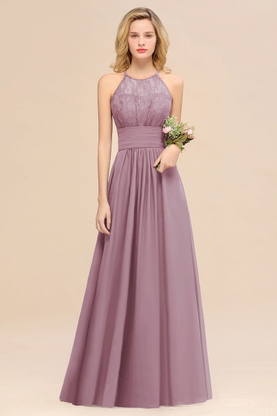 BM0766 Elegant Halter Ruffles Sleeveless Grape Lace Bridesmaid Dresses Affordable_43