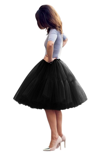 Women Princess Tutu Tulle Midi Knee Length Skirt Underskirt_43